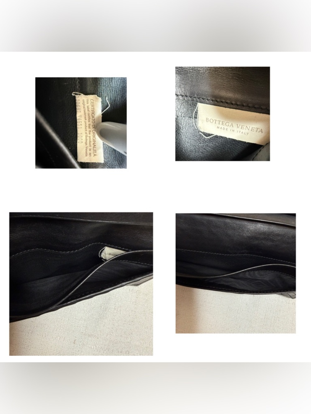 Bottega Veneta Black Intrecciato Leather Long Wallet Bi-Fold Made in Italy - Picture 5 of 14